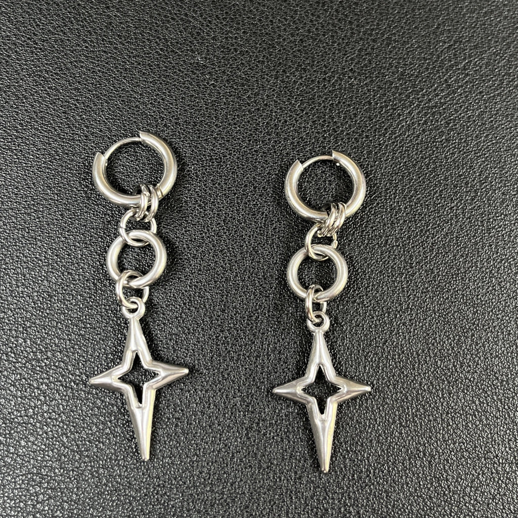 
Punk Grunge Rivet Chain Drop Earrings
