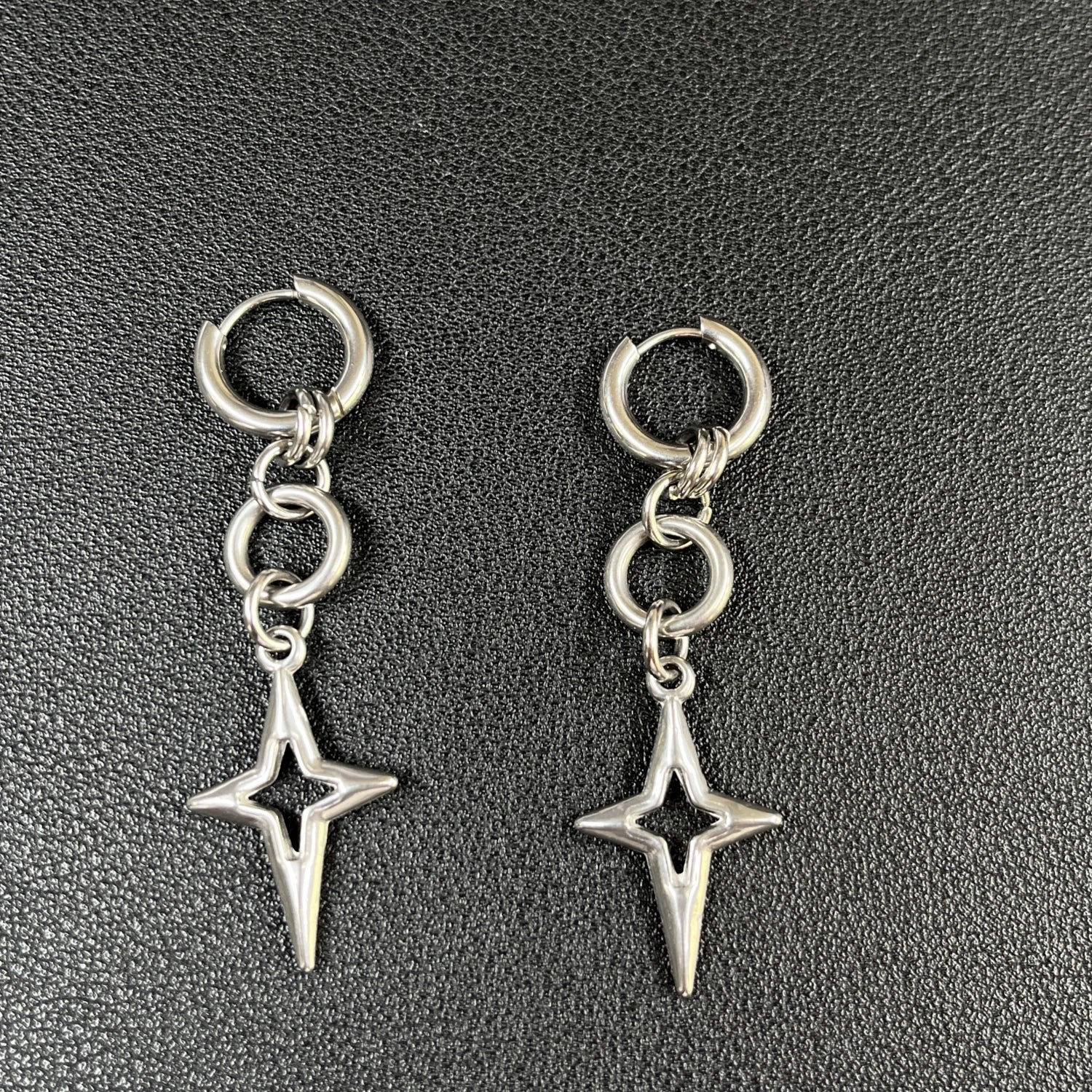 
Punk Grunge Rivet Chain Drop Earrings
