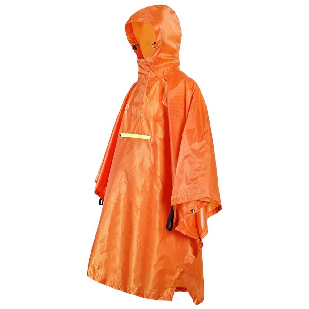 Rain Cape Men Women Raincoat Bicycle Waterproof Raincoat Rainwear with Reflector Rainproof Poncho with Reflective Strip color: Orange 