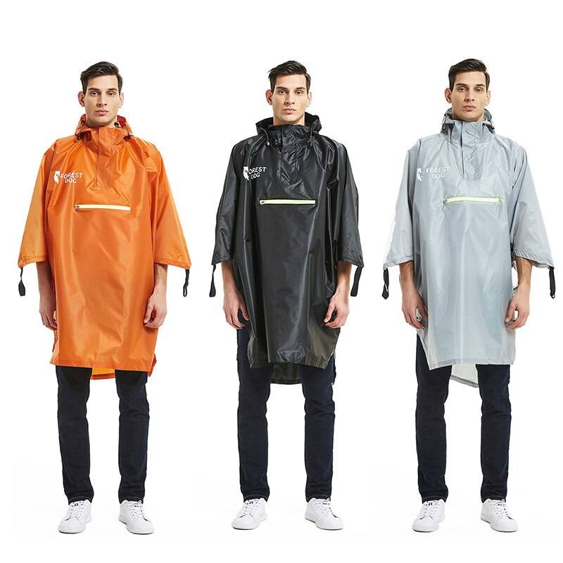 Rain Cape Men Women Raincoat Bicycle Waterproof Raincoat Rainwear with Reflector Rainproof Poncho with Reflective Strip 
