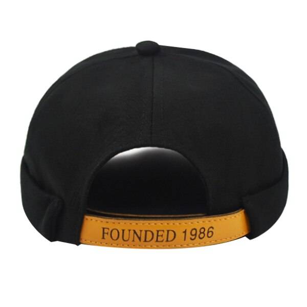 Retro Men Docker Cap Sailor Biker Women Winter Hat Casual Brimless Skull Loop Beanie Hat Solid Women Harajuku Korean Style Caps color: black size: One Size 