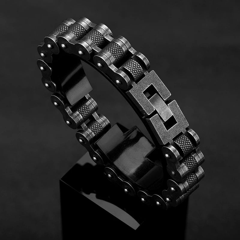Retro Biker Chain Stainless Steel Bracelet