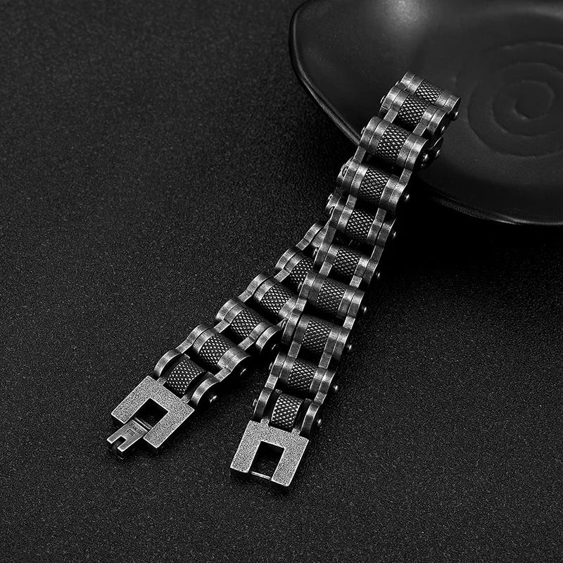 Retro Biker Chain Stainless Steel Bracelet