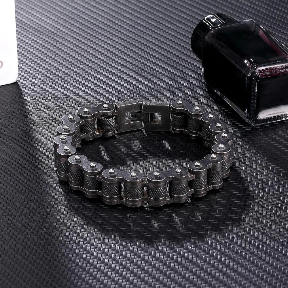 Retro Biker Chain Stainless Steel Bracelet