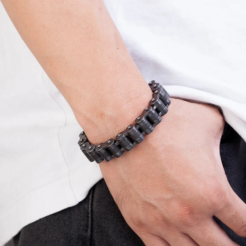 Retro Biker Chain Stainless Steel Bracelet
