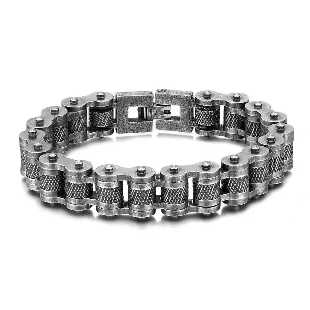 Retro Biker Chain Stainless Steel Bracelet