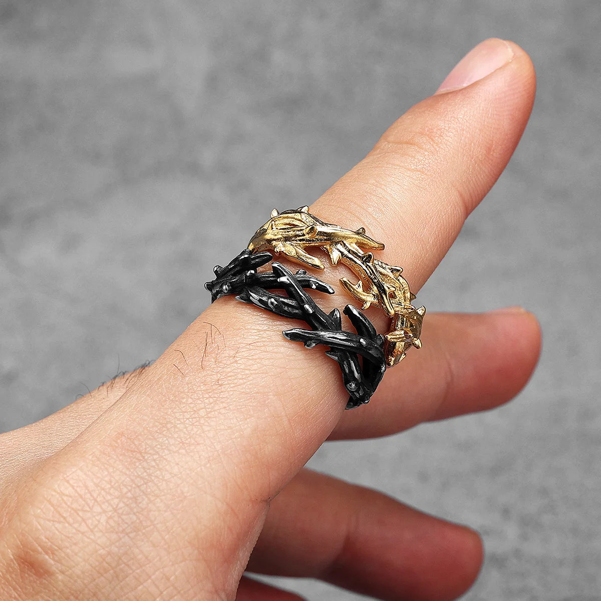 Thorn Crown Retro Stainless Steel Ring