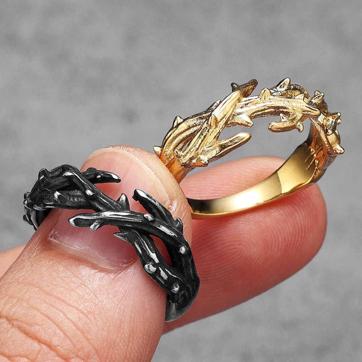 Thorn Crown Retro Stainless Steel Ring