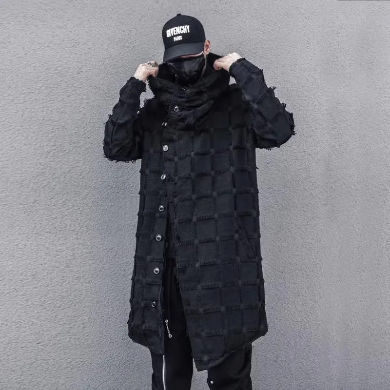 Men's Techwear Hooded Windbreaker Coat