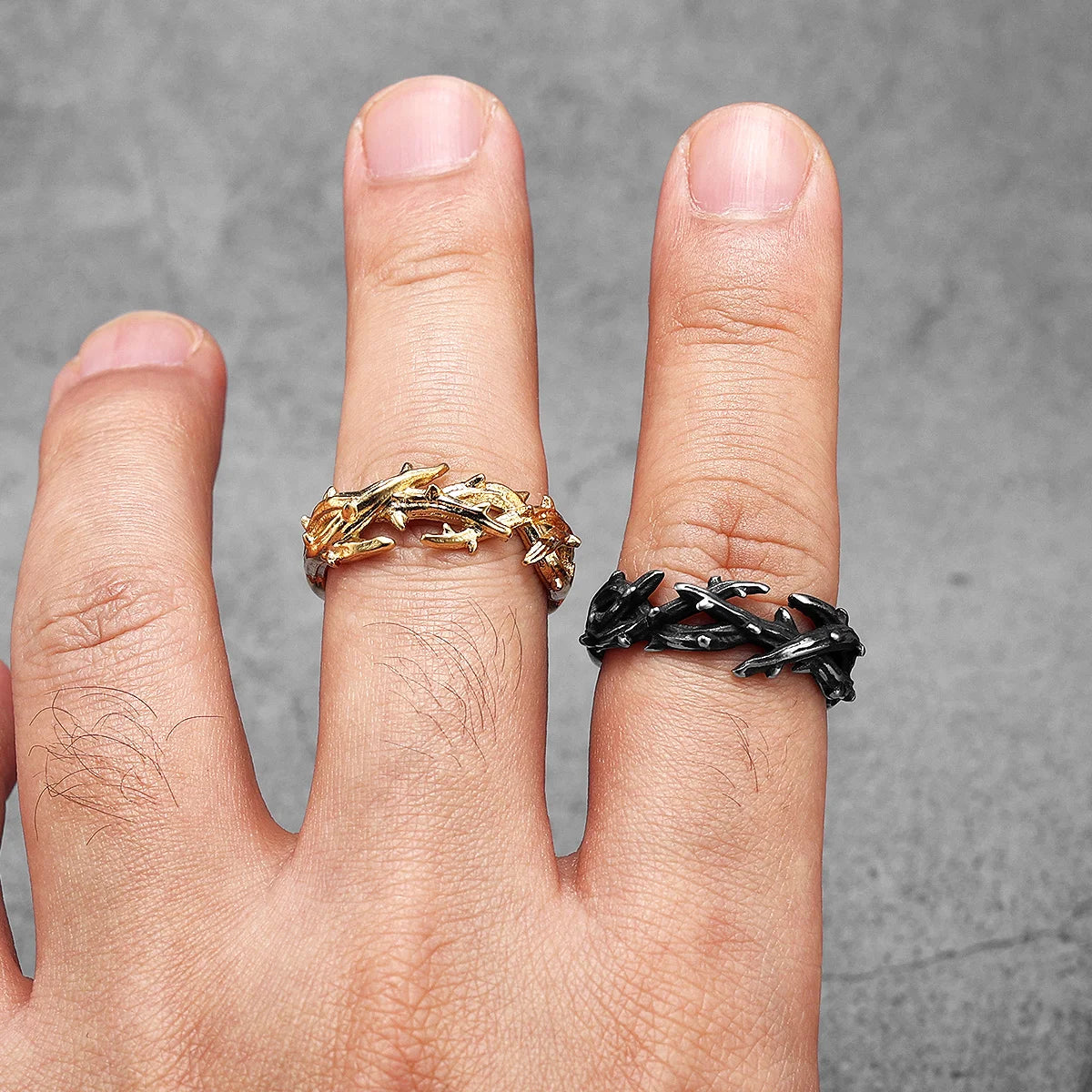 Thorn Crown Retro Stainless Steel Ring