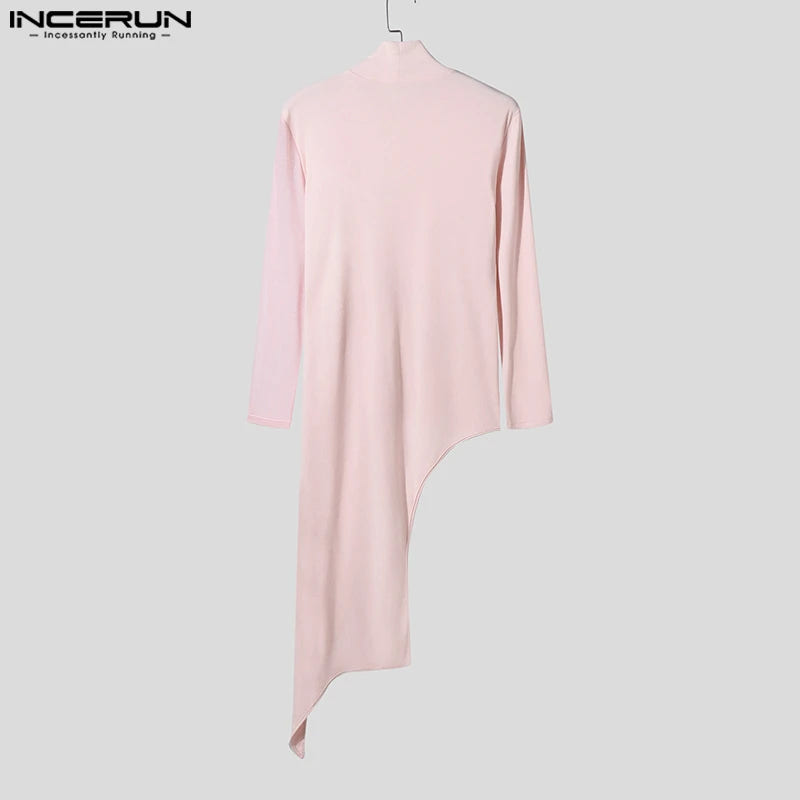 INCERUN Men's Techwear Mesh Patchwork T-Shirt