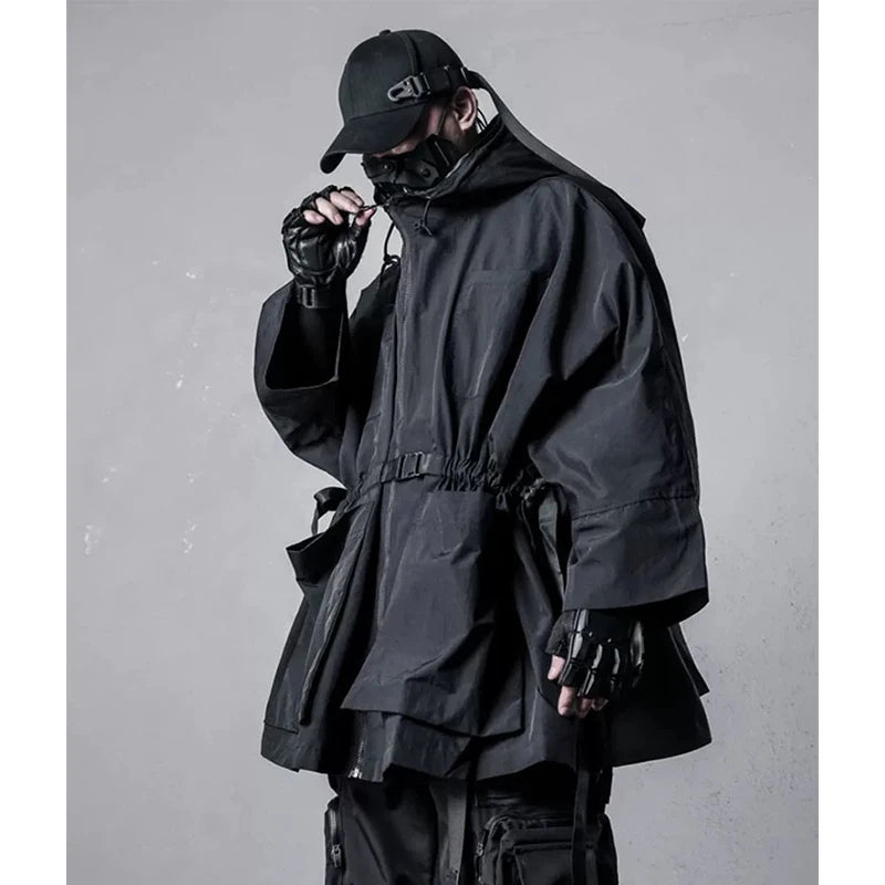 Men's Hooded Windbreaker Trench Jacket