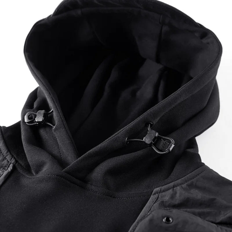 Men's Techwear Multi Pocket Patchwork Hoodie