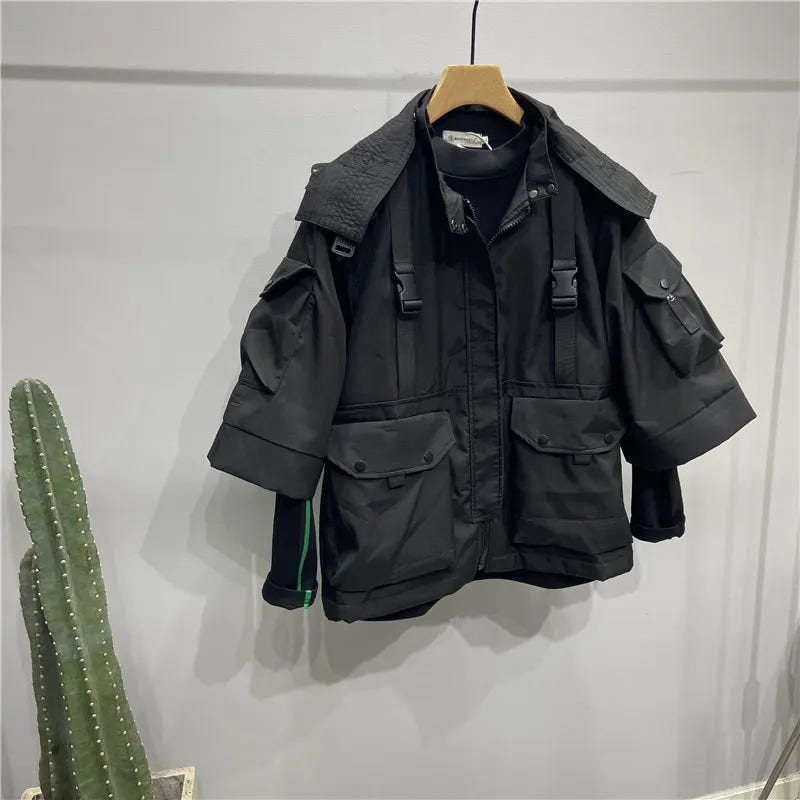 Men's Tactical Hooded Cargo Jacket