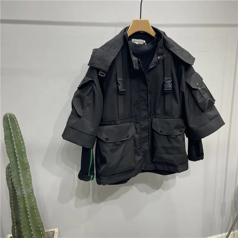 Men's Tactical Hooded Cargo Jacket