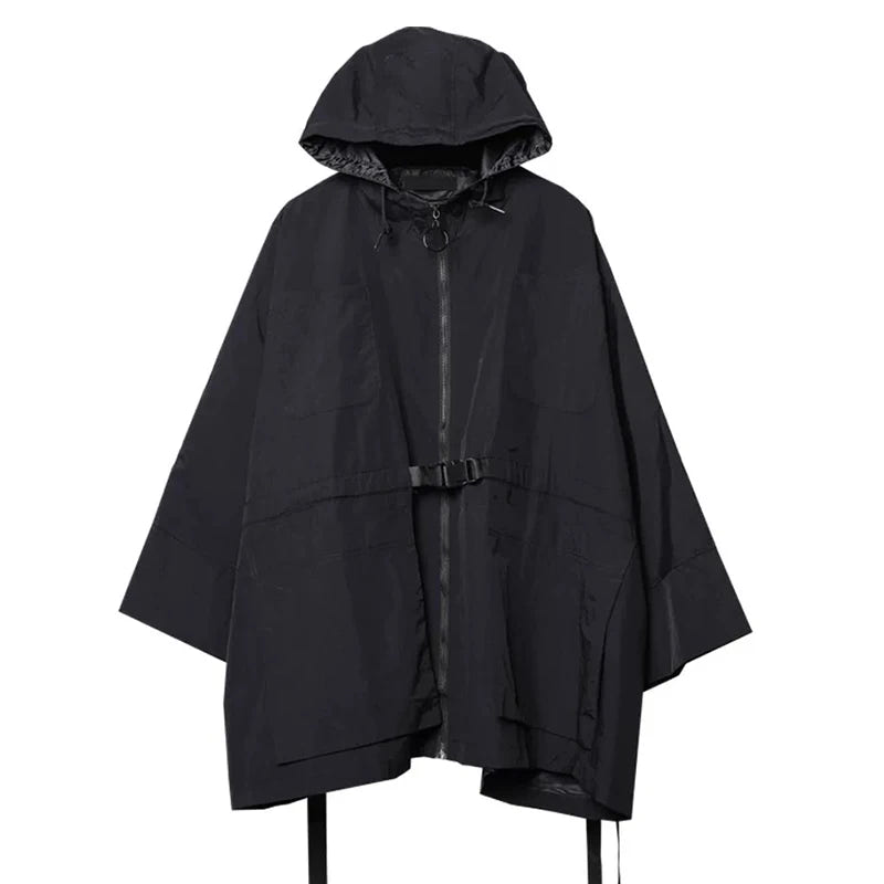 Men's Hooded Windbreaker Trench Jacket