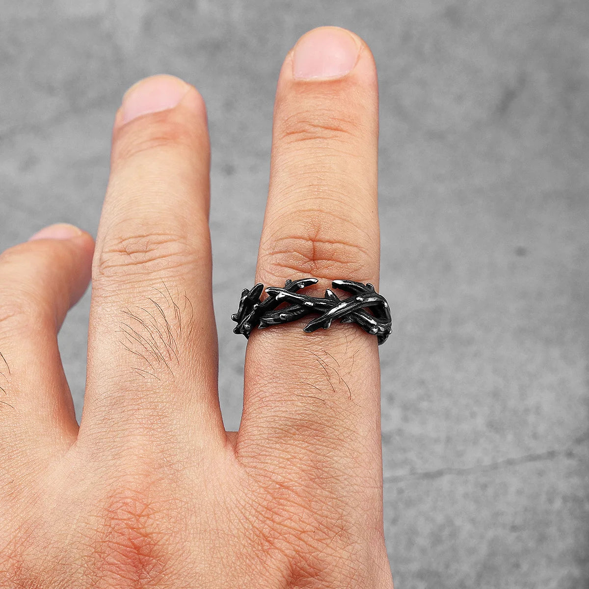 Thorn Crown Retro Stainless Steel Ring