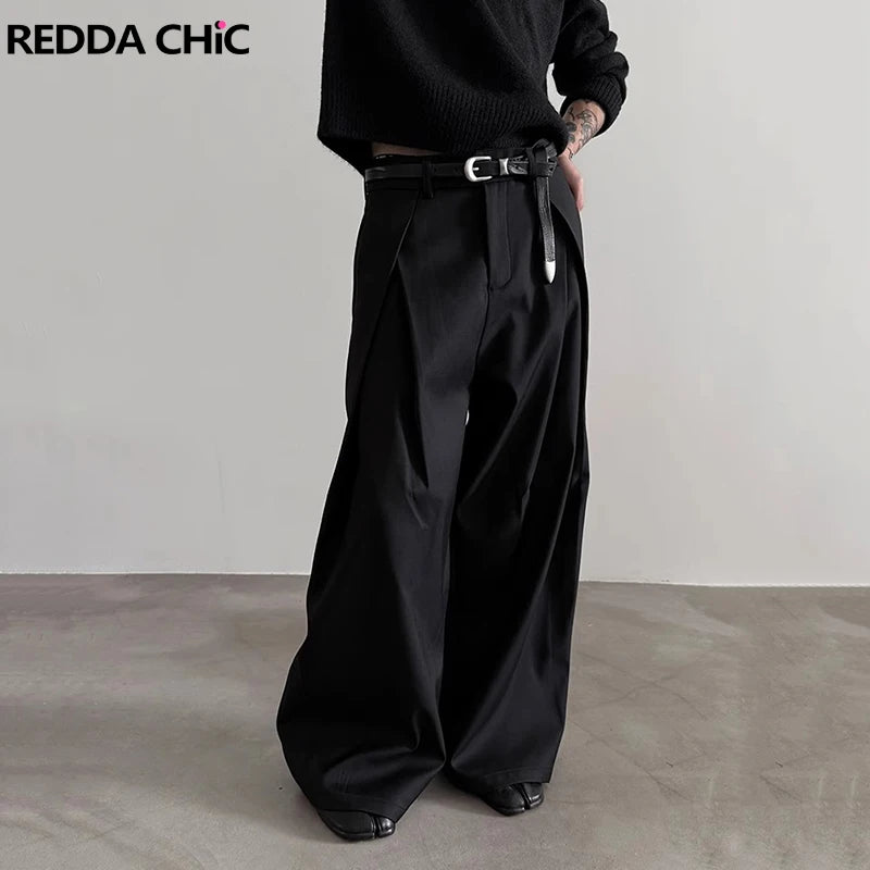 REDDACHiC Men's Pleated Wide Leg Trousers