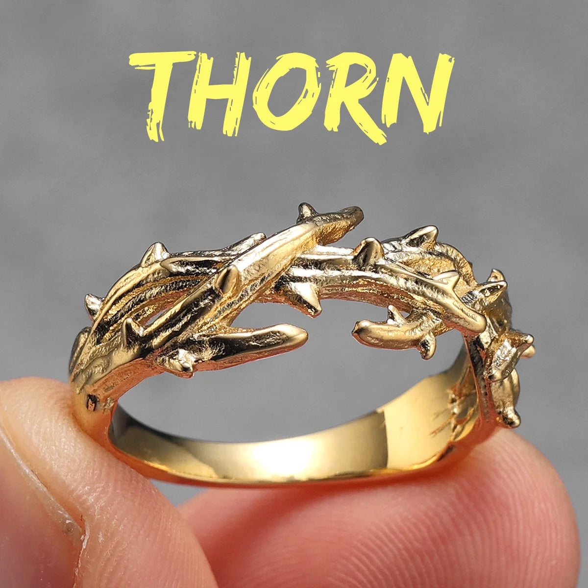 Thorn Crown Retro Stainless Steel Ring