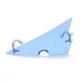 Sella 2020 New Triangle One Piece Oversized Sunglasses Men Women Party Street Style Red Yellow Tint Lens Eyewear Lenses Color: Blue 