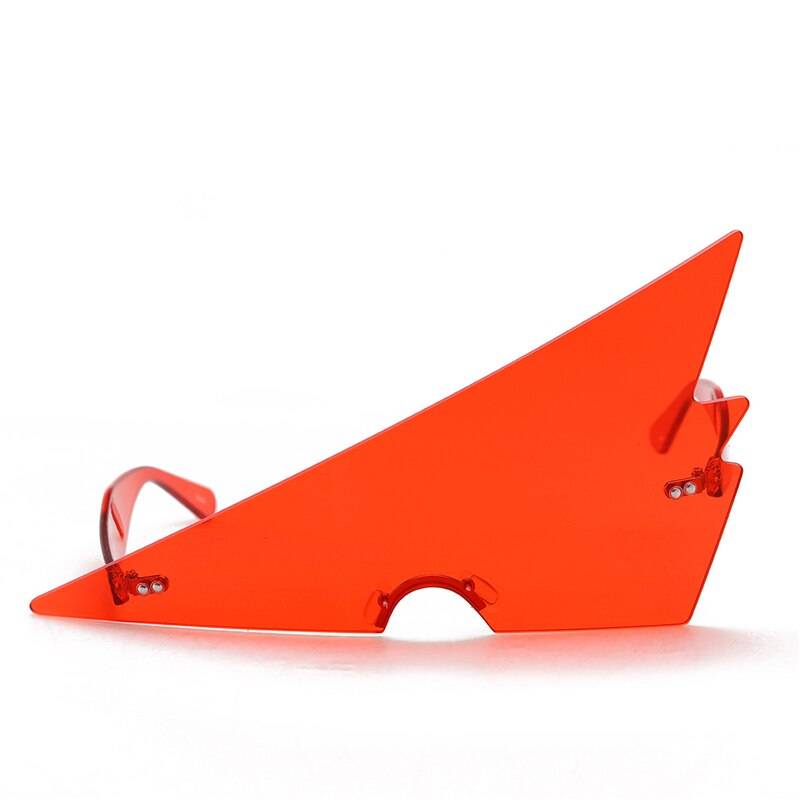 Sella 2020 New Triangle One Piece Oversized Sunglasses Men Women Party Street Style Red Yellow Tint Lens Eyewear Lenses Color: red 