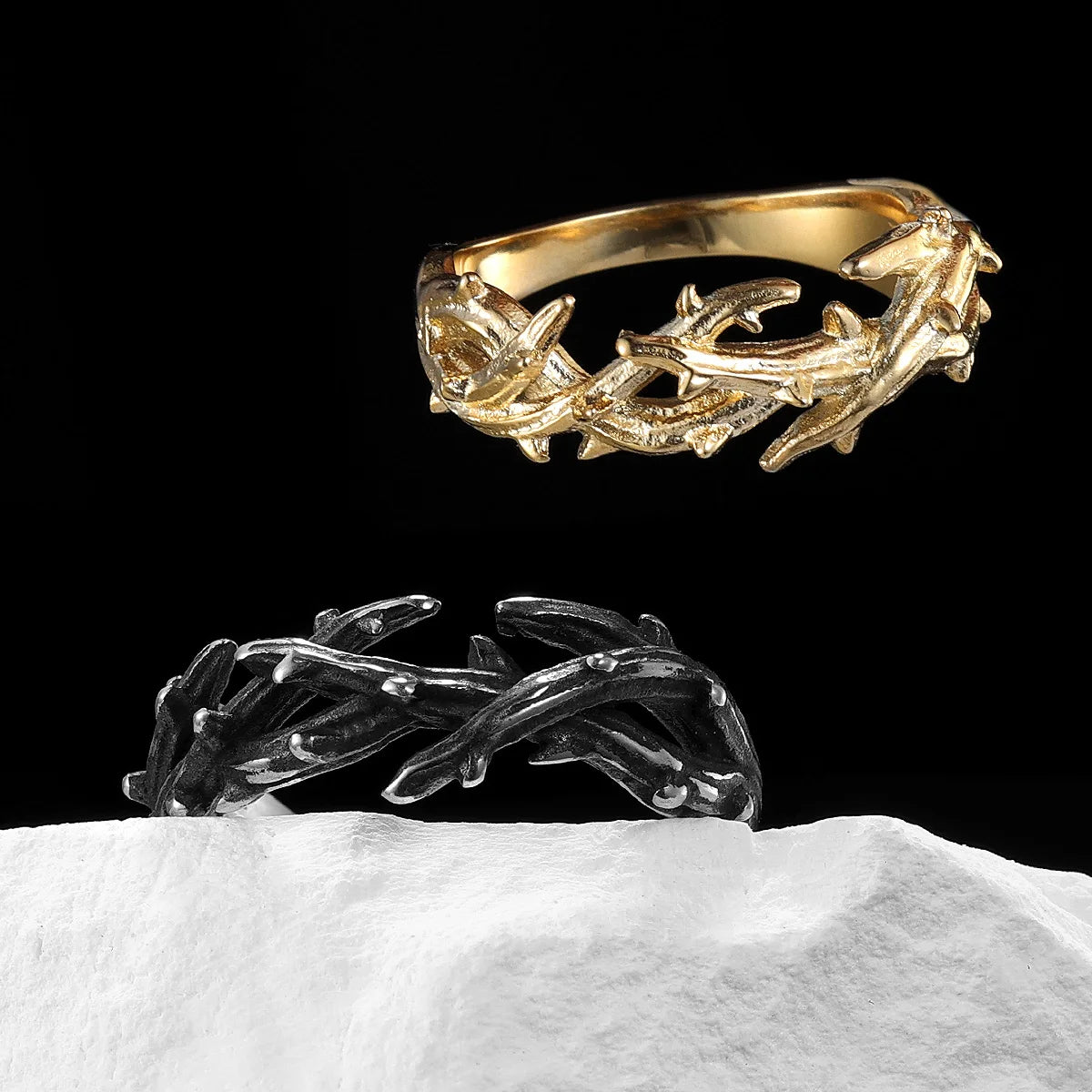 Thorn Crown Retro Stainless Steel Ring
