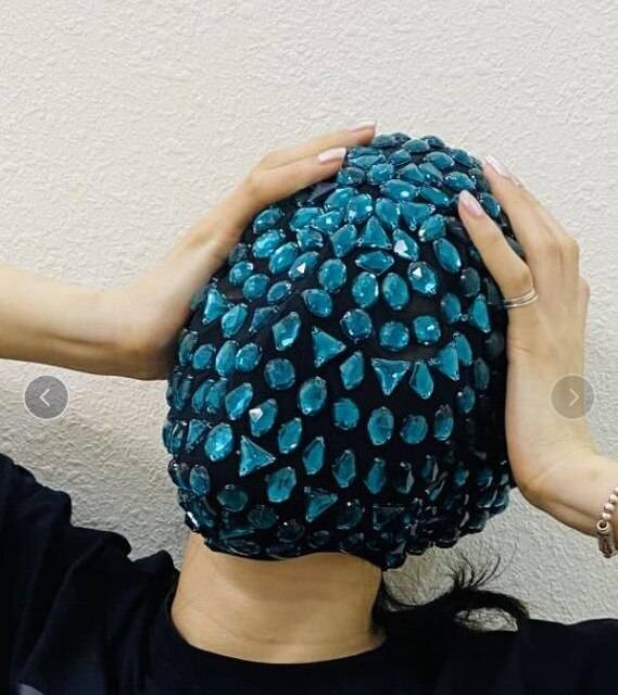 Spikes / Crystals Techwear Full Face Mask color: E 