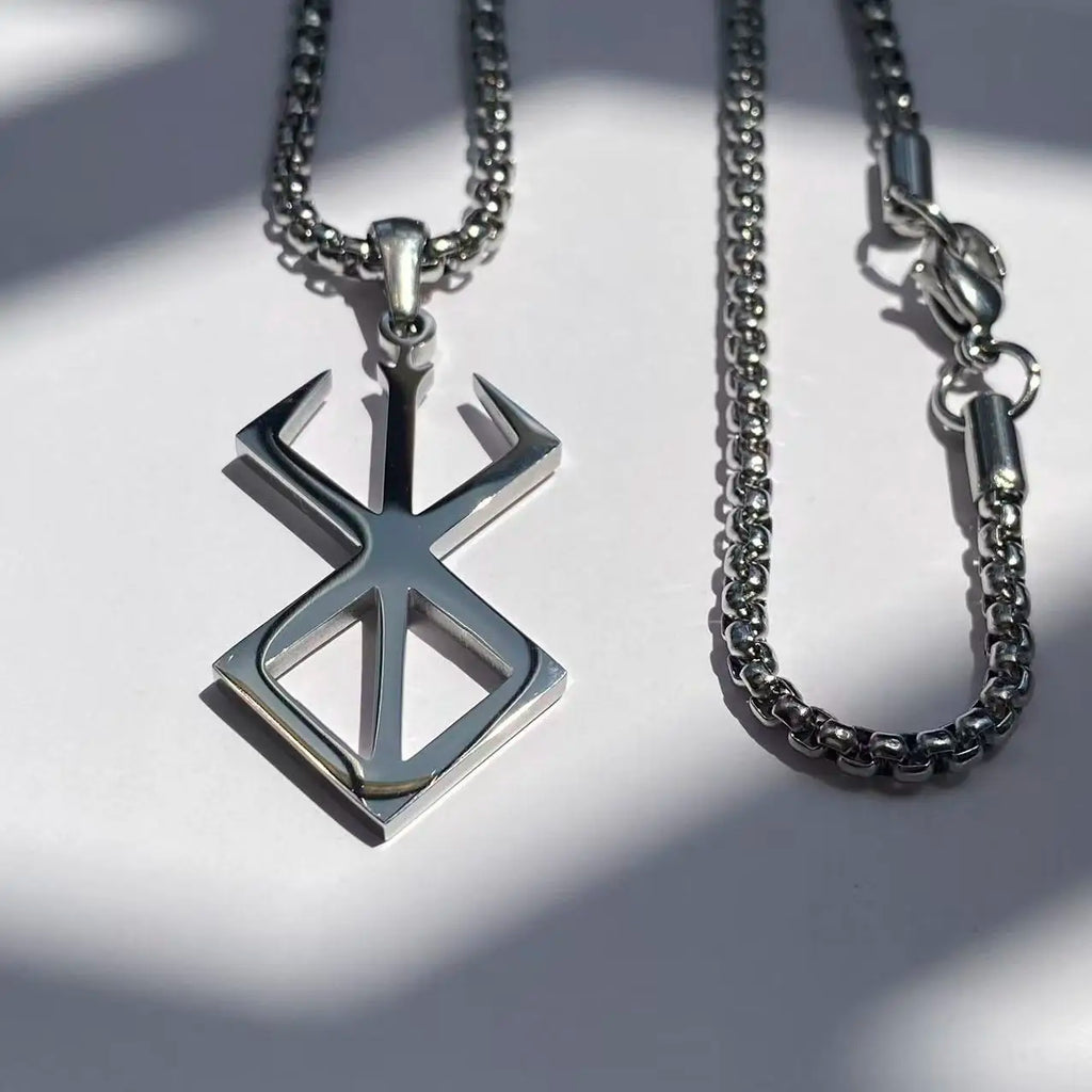 Stainless Steel Berserker Rune Symbol Necklace