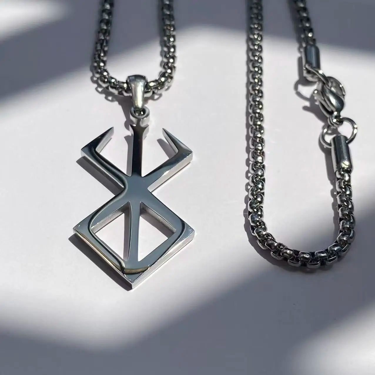Stainless Steel Berserker Rune Symbol Necklace
