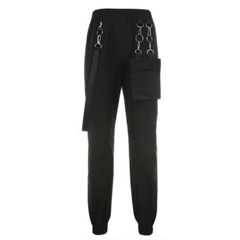 Streetwear Techwear Cargo Pants with Straps for Women 