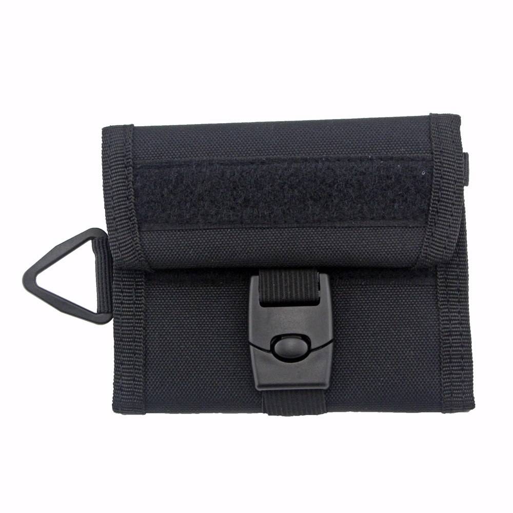 Tactical 800D Nylon Military Outdoor Sports Wallet Purse Mesh Pocket Hook Loop and Buckle Cloure Hunting Molle Bag color: black 