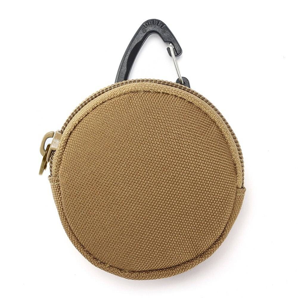 Tactical EDC Pouch Military Key Earphone Holder Men Coin Wallet Purses Army Coin Pocket with Hook Waist Belt Bag for Hunting color: Style 1 Tan 