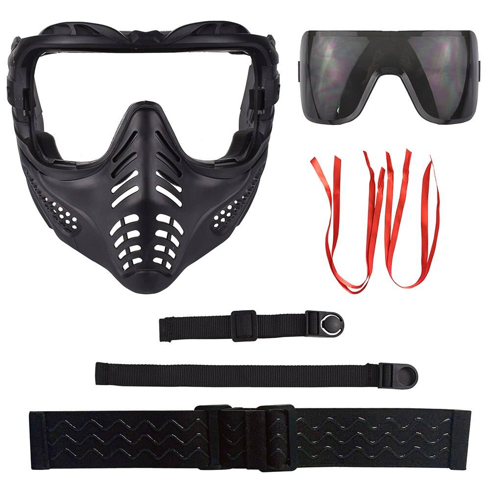 Tactical Full Face Protective Mask Masquerade Cosplay Mouth Mask Military Hunting Shooting Airsoft Paintball Goggles Mask 