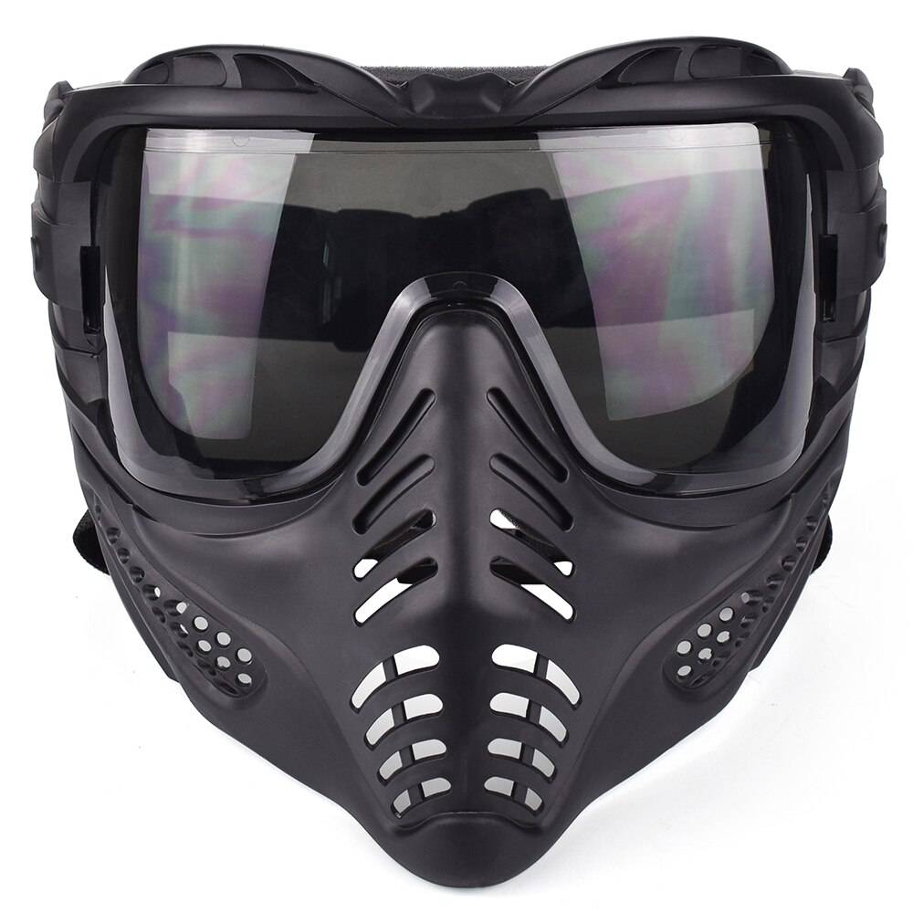 Tactical Full Face Protective Mask Masquerade Cosplay Mouth Mask Military Hunting Shooting Airsoft Paintball Goggles Mask color: BGY 