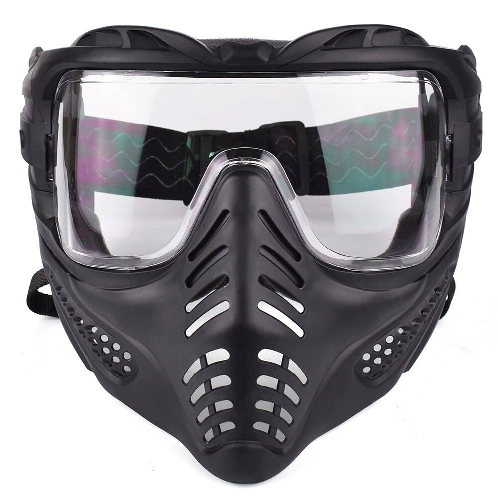 Tactical Full Face Protective Mask Masquerade Cosplay Mouth Mask Military Hunting Shooting Airsoft Paintball Goggles Mask color: BTM 