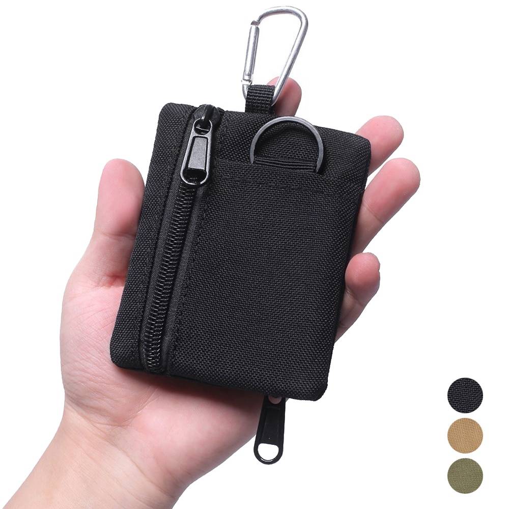 Tactical Style Portable Wallet with Carabiner 