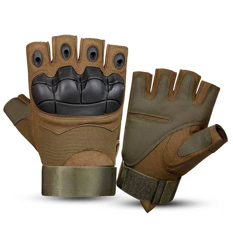 Tactical Style Shockproof Sports Techwear Gloves color: Half Army Green size: XL 