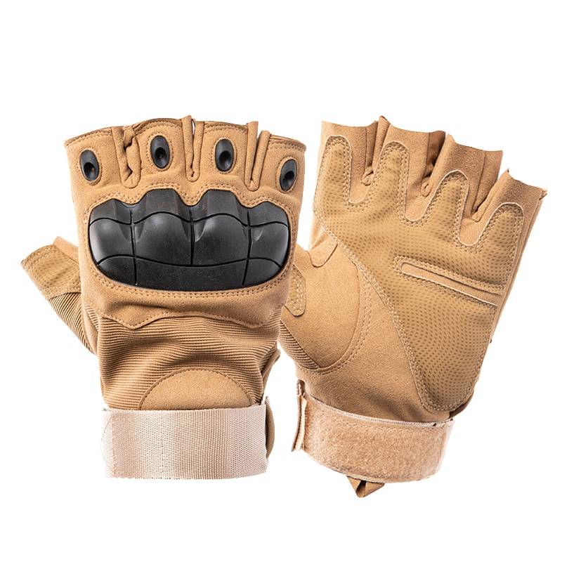 Tactical Style Shockproof Sports Techwear Gloves color: Half Khaki size: XL 