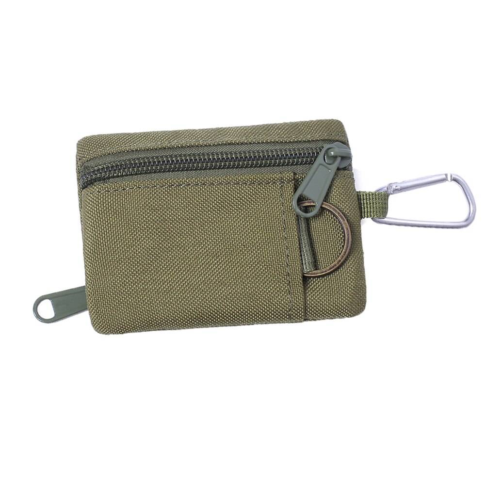 Tactical Wallet EDC Molle Pouch Portable Key Card Case Outdoor Sports Coin Purse Hunting Bag Zipper Pack Multifunctional Bag color: Green 