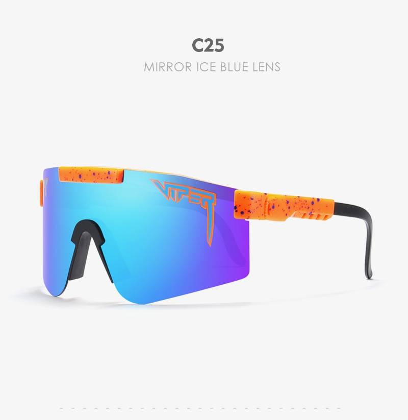 Techwear Adjustable Temple Sunglasses red pit viper double wide polarized men mirrored lens tr90 frame uv400 protection wih case Lenses Color: pv01 C25 Frame Color: with case 