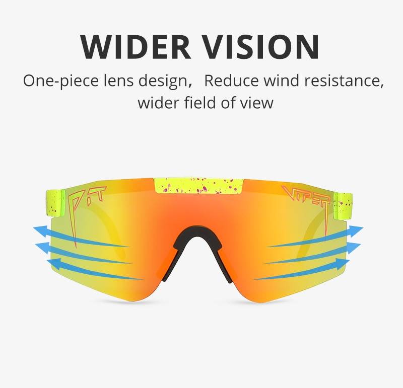 Techwear Adjustable Temple Sunglasses red pit viper double wide polarized men mirrored lens tr90 frame uv400 protection wih case 