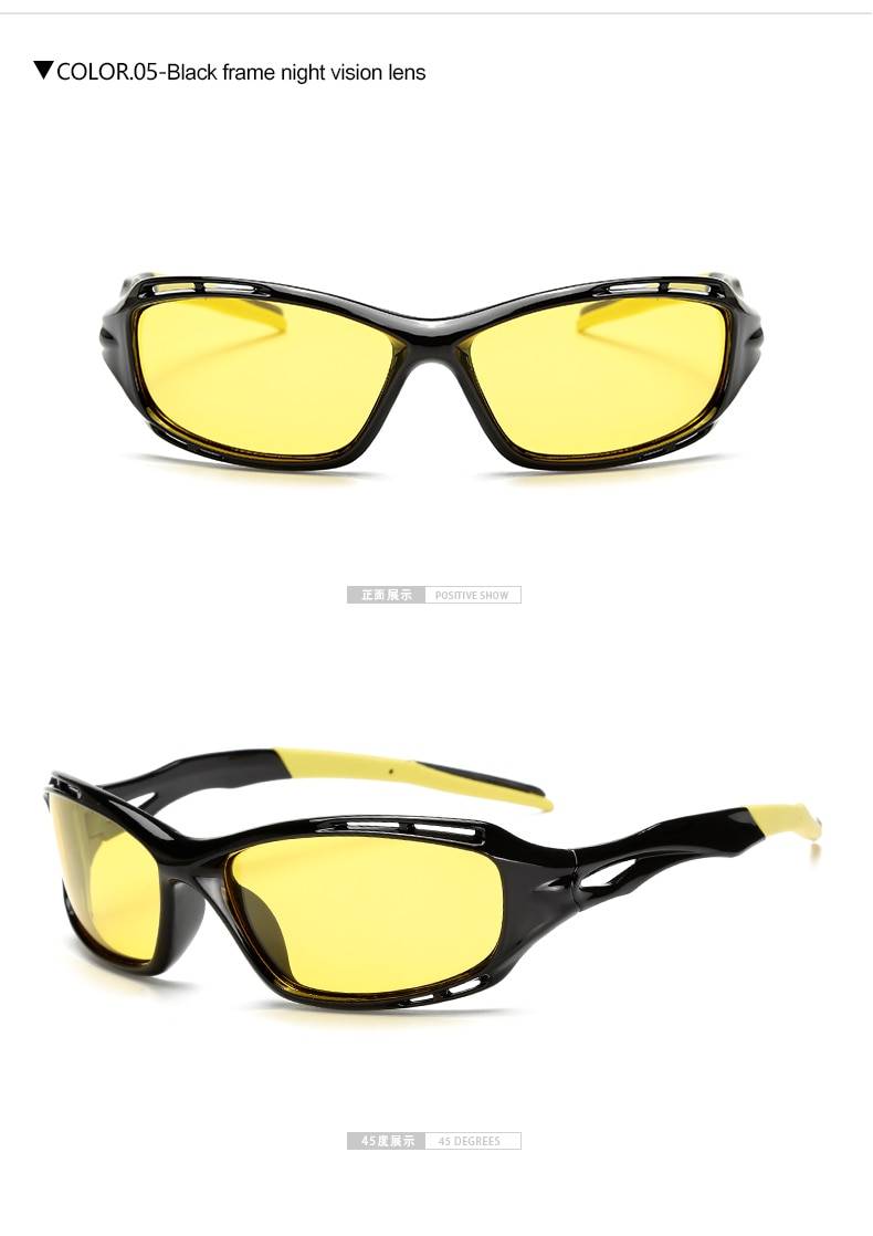 Techwear High Quality Yellow Lens Night Vision Glasses Men Polarized Sunglasses UV400 Driving Anti-glare Goggles Eyewear Oculos Frame Color: 1004 