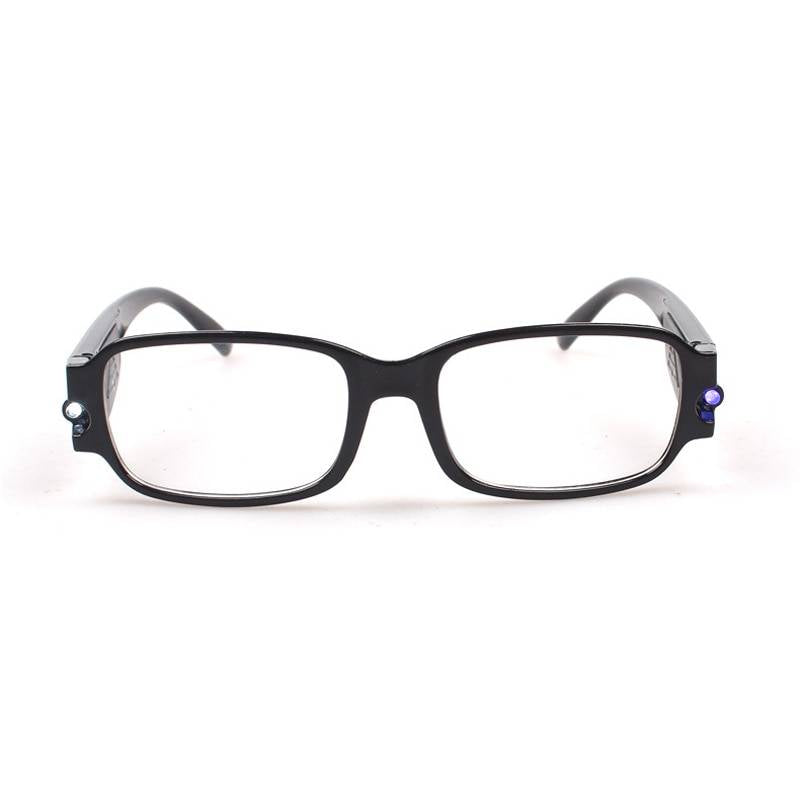 Techwear LED Light Reading Glasses Clear Occhiali Da Lettura Diopter Night Presbyopic Glasses 