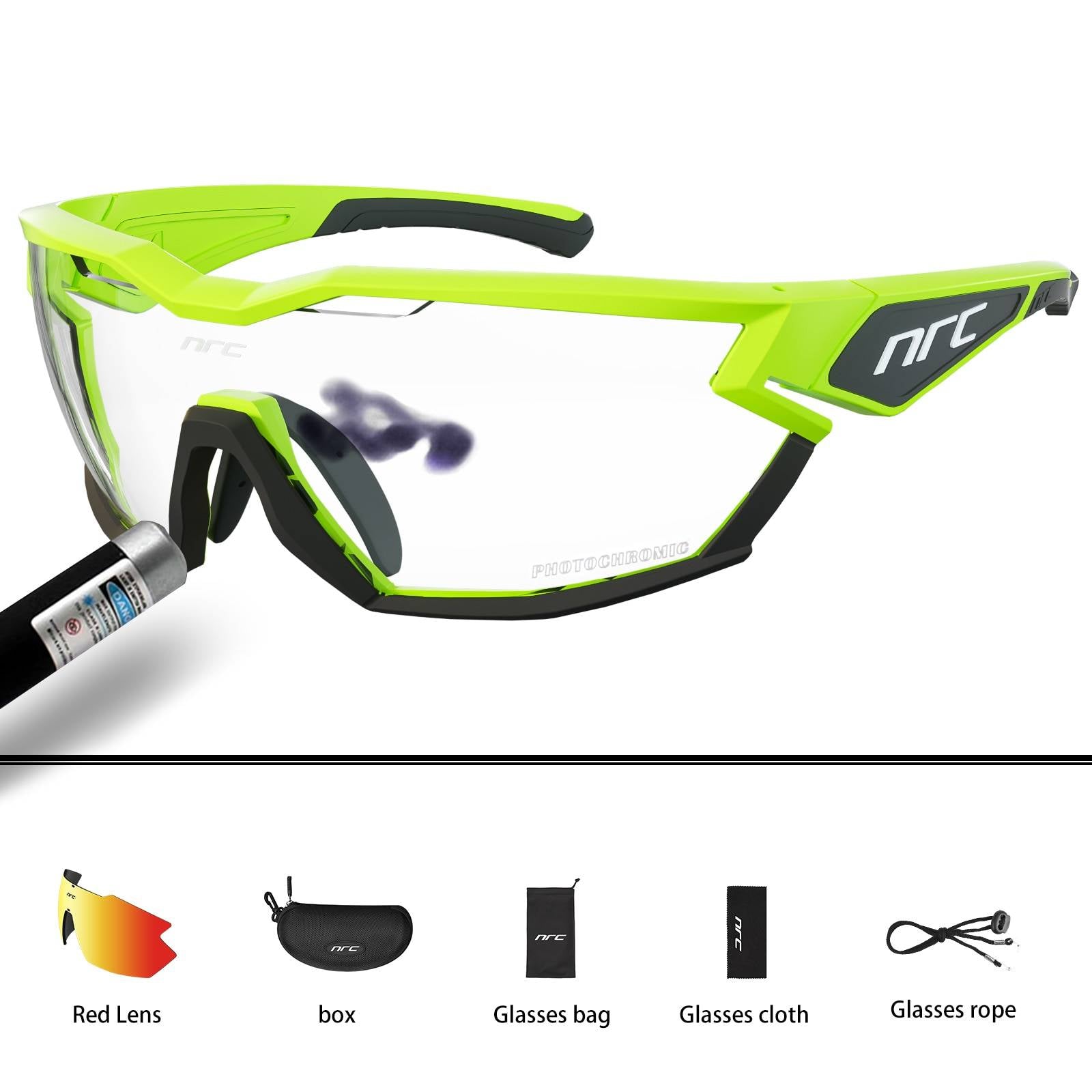 Techwear NRC P-Ride Photochromic Cycling Glasses man Mountain Bike Bicycle Sport Cycling Sunglasses MTB Cycling Eyewear woman color: 04 Lenses Color: Photochromic-2lens 