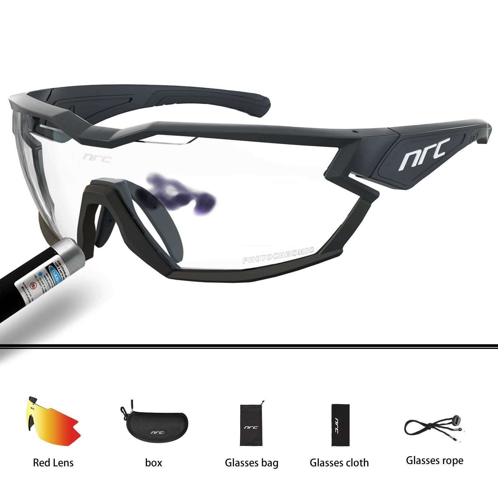 Techwear NRC P-Ride Photochromic Cycling Glasses man Mountain Bike Bicycle Sport Cycling Sunglasses MTB Cycling Eyewear woman color: 05 Lenses Color: Photochromic-2lens 
