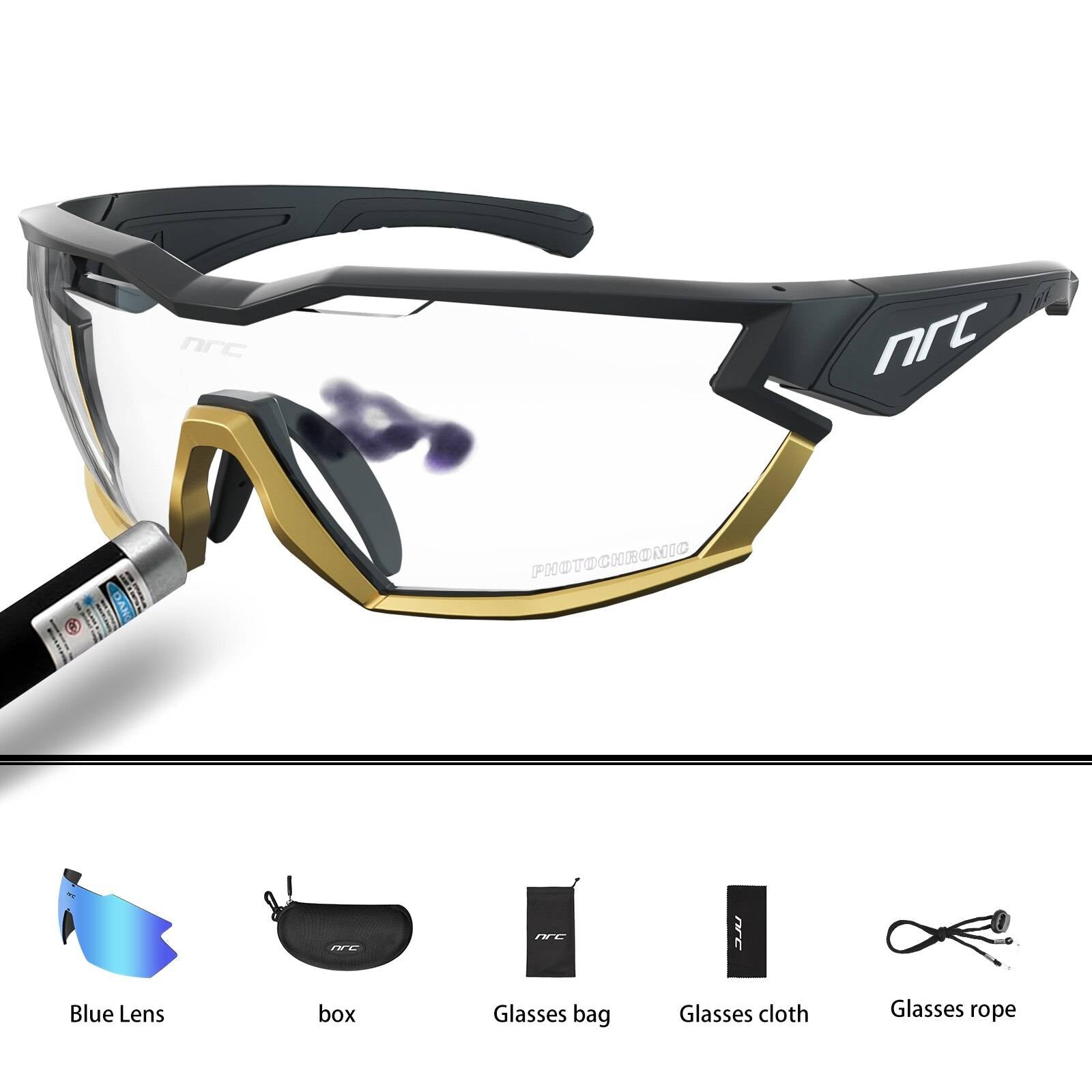 Techwear NRC P-Ride Photochromic Cycling Glasses man Mountain Bike Bicycle Sport Cycling Sunglasses MTB Cycling Eyewear woman color: 08 Lenses Color: Photochromic-2lens 