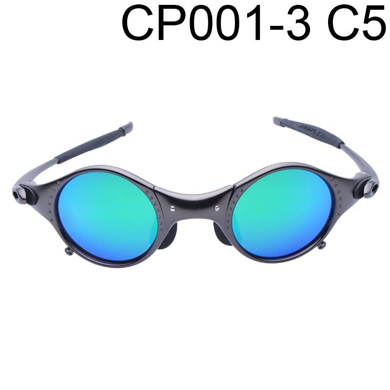 Techwear Sports Riding Cycling Sunglasses Metal Frame Polarized Cycling Glasses Men’s Sunglasses UV400 Glasses Cycling Eyewear E5-1 color: Green Eyewear Size: One Size 