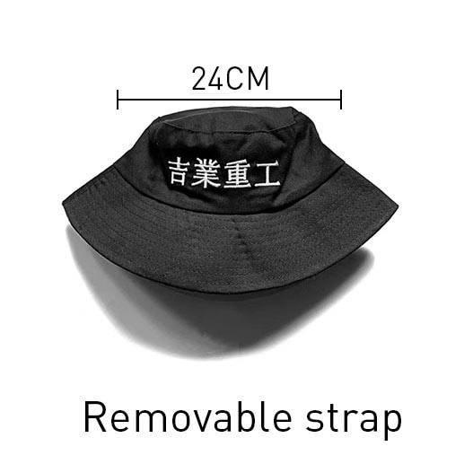 Techwear Streetwear Cotton Black Bucket Hat 