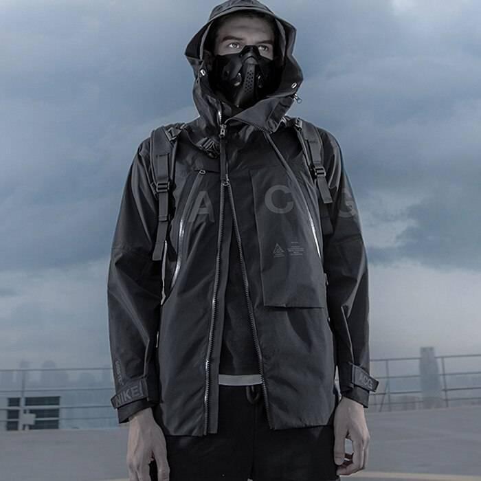 Techwear Streetwear Cotton Black Bucket Hat 