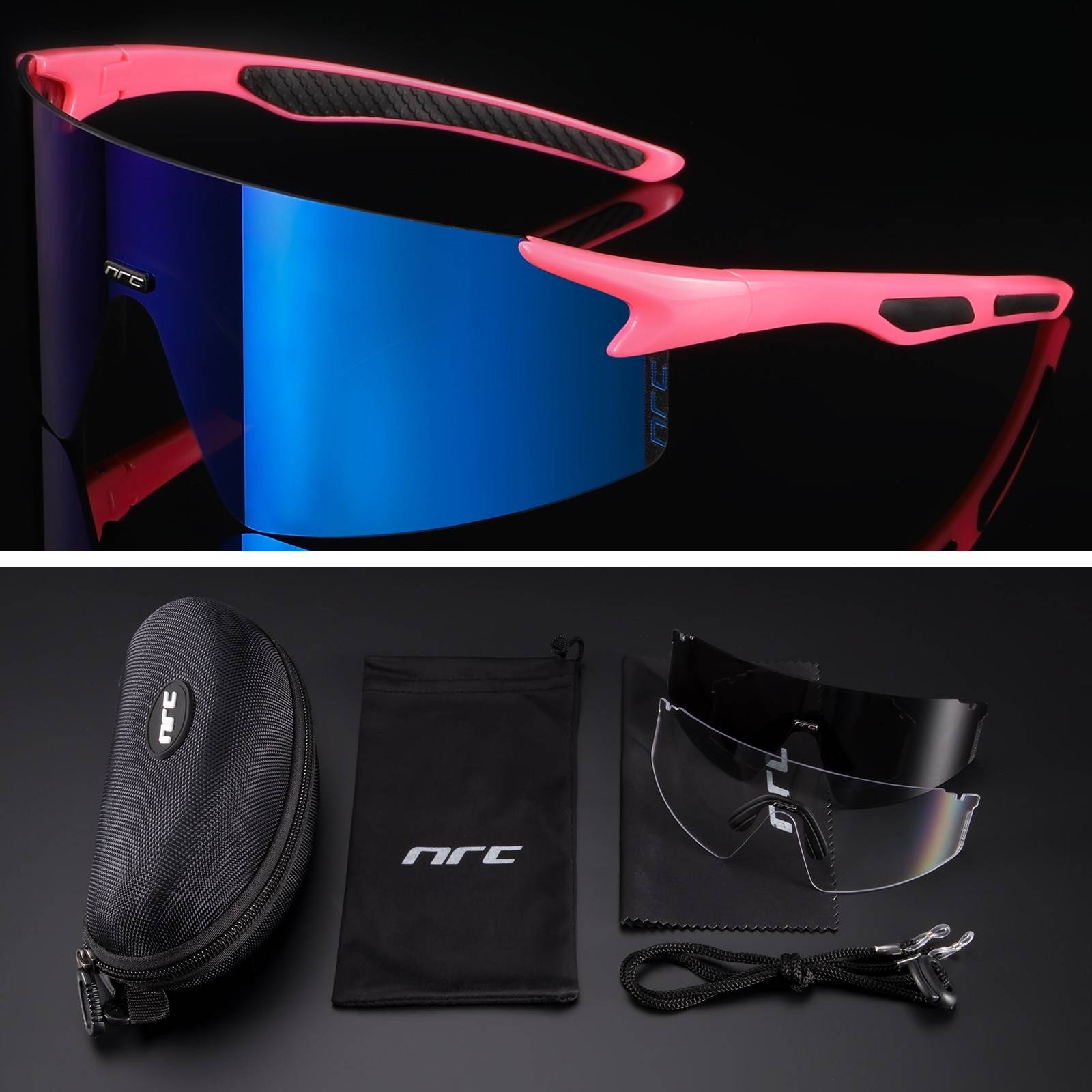 Techwear UV400 Cycling Sunglasses TR90 Sports Bicycle Glasses MTB Mountain Bike Fishing Hiking Riding Eyewear for men women color: 07 Lenses Color: 3 lens 
